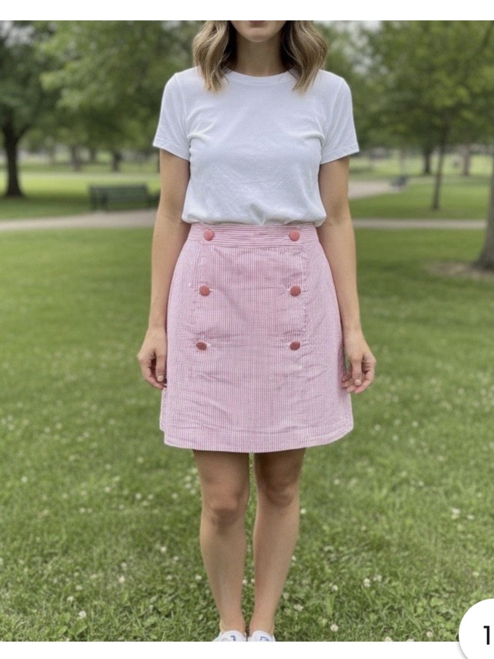 NWT!  Vineyard Vines Pink Seersucker Button-Front Mini Skirt, size 00